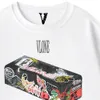 Хлопковая ткань VLONE футболка с короткими рукавами Дизайнерская мужская рубашка поло летняя мода свободная и универсальная рубашка с круглым вырезом для пар верхняя индивидуальная нижняя рубашка VL144 Толстовки
