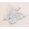 Design delicado feito à mão 925 prata com fogo livre moissanite gelado pingente de borboleta para colar joias