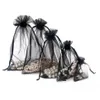 Zwarte kleur Organzazakjes Huwelijkscadeauverpakkingszakje Tasje met snoepzakjes Sieradenzakjes package291z
