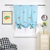 カーテンバランスショートウィンドウ2パネルKawaii CHILDRES DRAPE BLACKout Blue Rainbow Tie Up Valances Rod Pocket Kitchen Curtains230909