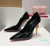 Water Diamond Cone Heel Pumps Shoes Satin Curve Pointed Toe High Heel For Luxury Designers Evening Dress Patent Leathe Formella skor