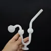 2 pcs Bola OD 30mm Queimador de Óleo de Vidro Tubo U Estilo Curvo Queima de Óleo Tubos de Água Bong Tubo Curvo Fumar Tabaco Seco Erva Tubo de Vidro com Base Balanceador