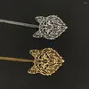 Pendentif Colliers Exquis Creux Loup Collier Vintage Origami Animal Charme Or Bijoux En Acier Inoxydable Pour Hommes Couple Petit Ami Cadeau