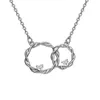 Double Ring Twist Necklace Female Europe och USA Simple Ring Ring Pendant Collarbone Chain