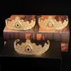 مجوهرات شعر الزفاف المجوهرات المغربية المغربية التاج في الذهب طلاء المياه الإكسسوارات للعرائس العرقية Couronne de Mariage 230909