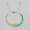 Strand 10pcs Charm Gold Plated Crystal Bead Friendship Armband för Summer Fashion Women smycken minimalistisk design
