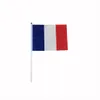 Drapeau France drapeau de petite taille entier avec poteau en plastique 14 21 cm tissu polyester drapeau national France 100 pièces LOT261W