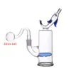 Günstigste Glasbecherbongs Wasserpfeifen Duschkopf Perc Dab Rig Bong Blue Dolphin Lip Recycler Bubbler Rauchende Wasserpfeifen mit 14 mm männlichen Glasölbrennerrohren