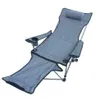 Utomhus bärbar justerbar återfasande campingfoldstol med kopphållare och fotstöd Ultralight Office Lunch Break Single Bed H286X