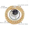 Dog Collars Luxury Designer Collar Bracelet Bling Diamond Necklace Cuban Gold Chain For Pitbull Big Dogs Jewelry Metal Material261f