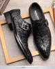 Dress Shoes Europe And The United States First Layer Of Cowhide Pointed Alligator Leather Men's Trend Real Buckl