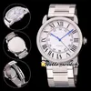 42mm Date Ronde W6701011 Gents Watches White Dial Automatic Mens Watch Stainless Steel Bacelet High Quality 6 Style HWCR Hello Wat312a