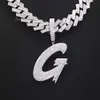 Anpassad G Pendant S Sier med VVS Moissanite med GRA Certificate Hiphop Pendant Moissanite Cuban Letter/Name Pendant