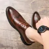 Модельные туфли, кожаные мужские броги, деловые деловые туфли на шнуровке, универсальные, Zapatos De Hombre Chaussure Homme Luxe Sapato Social Sheos