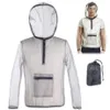 Vestes de course Mode légère anti-moustique veste abeille insecte anti-moustique maille manteau pêche chasse protecteur extérieur 3084