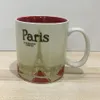 16oz Capacity Ceramic Starbucks City Mug Classical Coffee Mug Cup Paris City209y