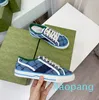 Tennis Luxury sneaker canvas Shoe Beige Blue washed jacquard denim Women Rubber sole Embroidered Vintage casual Sneakers