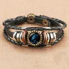 UPDATE 12 Sign Horoskop Glass Cabochon Armband Multilayer Wrap Armband Armband Manschettkvinnor Fashion Jewelry Gift