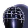 Jóias de cabelo de casamento glam franja cristal chapéu boné acessórios de luxo tiara noiva pingente corrente headpiece decoração 230909