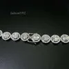 Gioielli Moissanite alla moda Collana a maglie cubane ghiacciate con catena in argento sterling Sier Baguette Vvs da 13 mm