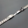 20mm nova prata inteira escovado aço inoxidável extremidade curva pulseira de relógio pulseiras para watch251p