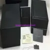 Super qualidade superior relógio de luxo preto caixa original papéis embalagem de presente dos homens caixas de madeira relógios caixas de couro para relógio box2032