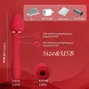 Sex Toy Massager Silicone 10 Speed ​​Dildo G-Spot Vibrator Soft Wand Clitoris Pussy Red Toys Rose Shape Heated For Women