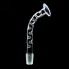 Horn shaped glass blowing nozzle, hookah diameter 16mm pipe 18mm male joint frosted accessory, concave hole gun arc adapter for water collection pipe