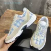 Designer sneakers kanal kvinnor skor klassisk kalvskinn sneakers ccity sneaker casual stil mocka tweed läder tränare snörning sportsko