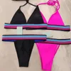 Moda Beach Wear Designer Fucsia Rosa Costume intero Bikini Set 2024 Monokini Sexy Push Up Costumi da bagno Donna Indietro Costumi da bagno incrociati XL Beachwear con etichetta Nuovo