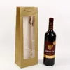 Wholesale New Paper Wine Bag with Window Portable Red Wine Bag Gift Handbag