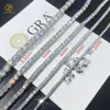 Factory Wholesale Moissanite Jewelry 925 Silver Hip Hop Rock Diamond Chain 2mm 3mm 4mm 5mm 6.5mm DVVS Moissanite Tennis Necklace