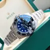 Met doos Herenhorloge Diepe keramische bezel 44MM Saffier Cystal Roestvrij staal Glide Lock Stevige sluiting Automatische mechanische herenhorloges SEA Mannelijke horloges 2023