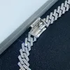 13mm 18-24inch S925 Sterling Zilver Diamant Pass Test Moissanite Cubaanse Ketting Armband Links Sieraden Voor Mannen vrouwen Leuk Cadeau