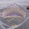 Bijoux de cheveux de mariage KMVEXO violet AB couleur cristal diadèmes de mariée couronne baroque bandeau mariée fête diadème ornements 230909