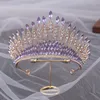 Gioielli per capelli da sposa KMVEXO Viola AB Colore cristallo Diademi da sposa Corona barocca Fascia per la sposa Ornamenti diadema per feste 230909