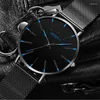 Wristwatches Sdotter 2023 Minimalist Men's Fashion Ultra Thin Watches Simple Men Business Stainless Steel Mesh Belt Quartz Watch Relogio