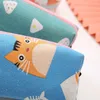 Kawaii – papeterie d'apprentissage pour étudiants, fournitures scolaires avec animaux de dessin animé, pochette à crayons, sac à stylos en toile, boîte