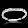 full Clear zircon stone pave silver color wave Ring engagement Cocktail wedding alliance for women girls3017