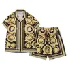 Luxus -Designer -Shirts Herren Mode Geometrische Druck -Bowling -Shirt Hawaii Floral Casual Shirtshorts Set Set