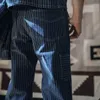 Jeans masculinos sem estoque 1920 cintura geral Wabash Stripe Retro Calças de trabalho Indigo 230909