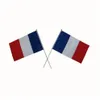 France flag small size flag whole with plastic pole 14 21cm polyester fabric France nation flag 100PCS LOT261W