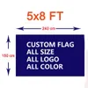 Bandeira personalizada 5x8 pés logotipo de poliéster impresso personalizado diy padrão cor uso interno ao ar livre festival clube esporte futebol cu298x