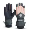 Зимние лыжные перчатки для мужчин и женщин, теплые, устойчивые к ветру, водонепроницаемые сенсорные экраны, плюшевые и утолщенные велосипедные перчатки для пар.