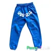 Pantaloni da uomo Pantaloni sportivi da uomo in schiuma 3D bianca con logo Sp5der Uomo Donna Grafica stella ragnatela 555555 Blu Hip Hop Young Thug Trou298R