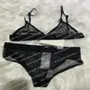 Letter Diamond Lingerie Bikini Set Black Tulle baddräkt Kvinnor Kristaller Badkläder Sexig Biquini 2021 Mujer Bathing Suit2581