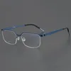 New desig Lightweight Optic Titanium Frame Concise Girl Men Business Glasses Multi-Color Half-Rim No Screw zero-pressure eyeglasses 56-16 for Prescription case