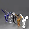 2 Stück gebogene Glas-Ölbrennerpfeifen in Schlangenform, Farben, handgefertigte Glas-Rauchwasserpfeifen für Dab Rig Bong mit Basis-Balancer-Glaspfeifen