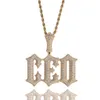 Collana con ciondolo con lettera hip-hop con diamanti Pendenti con nome personalizzato Placcato in oro argento Gioielli bling da uomo Gift317T