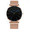 Wristwatches Sdotter 2023 Minimalist Men's Fashion Ultra Thin Watches Simple Men Business Stainless Steel Mesh Belt Quartz Watch Relogio